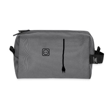 Connector and socket to put power on things - Recycled Toiletry Zip Bag - anthracite - Front