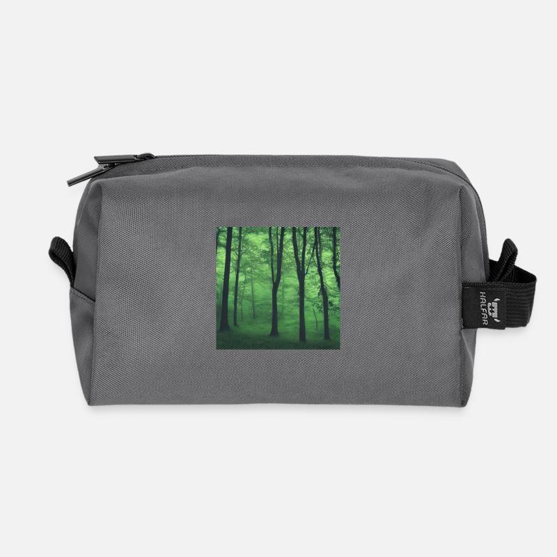 Mystischer grüner Wald - Recycelte Kulturtasche - Anthrazit