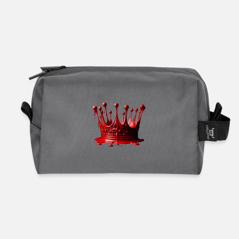 Rote Siegellackkrone 👑 - Recycelte Kulturtasche - Anthrazit