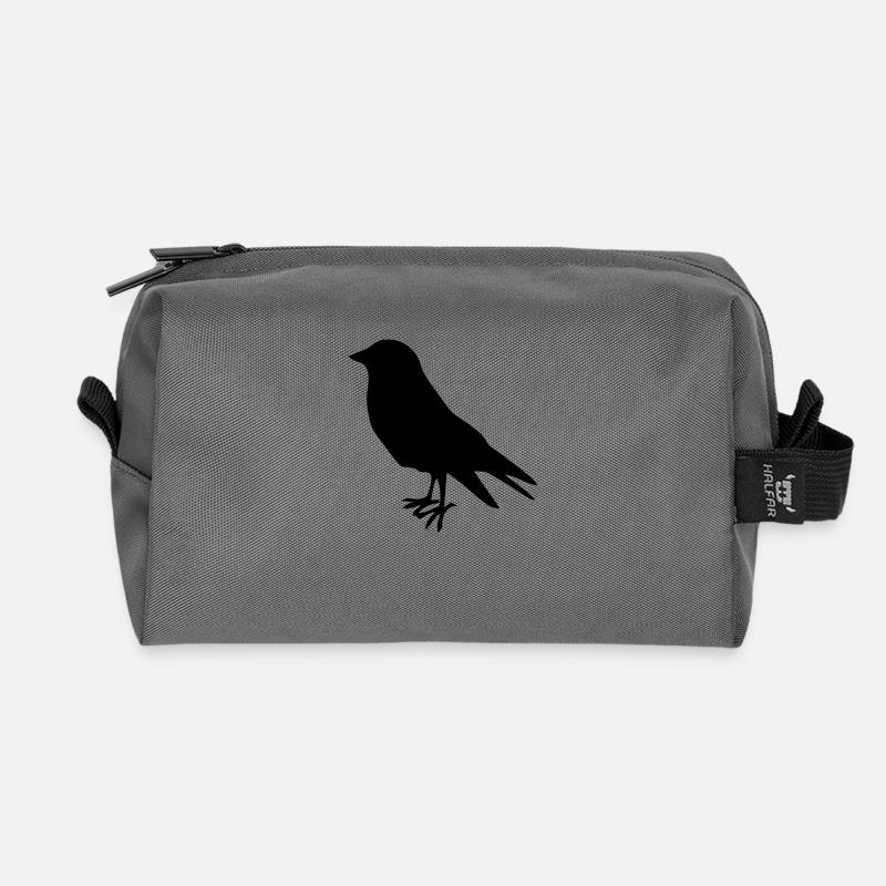 early bird bird birds - Recycled Toiletry Zip Bag - anthracite
