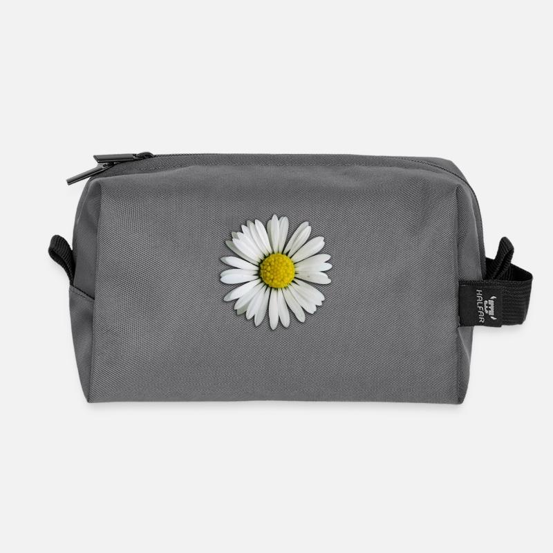 Gänseblümchen - Blume - Recycelte Kulturtasche - Anthrazit