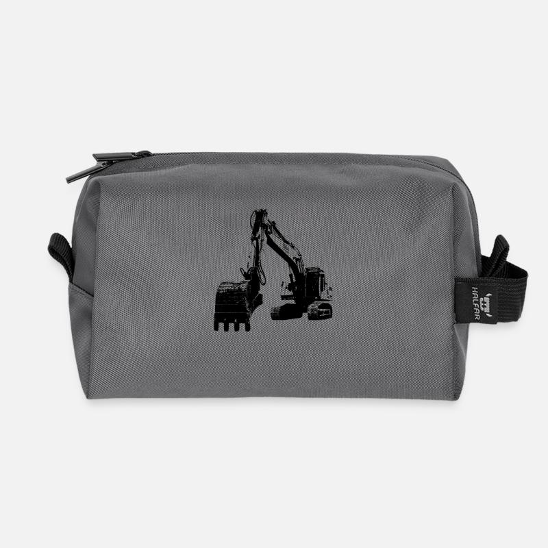 excavator - Recycled Toiletry Zip Bag - anthracite