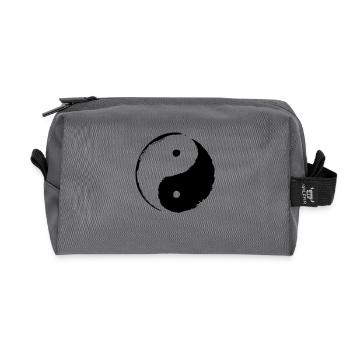 ying_yang_small - Recycled Toiletry Zip Bag - anthracite - Front