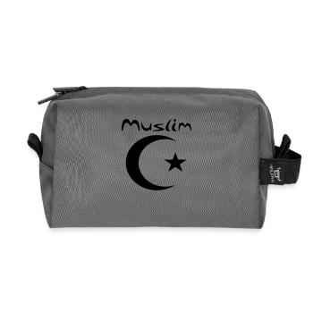 muslim - Recycled Toiletry Zip Bag - anthracite - Front