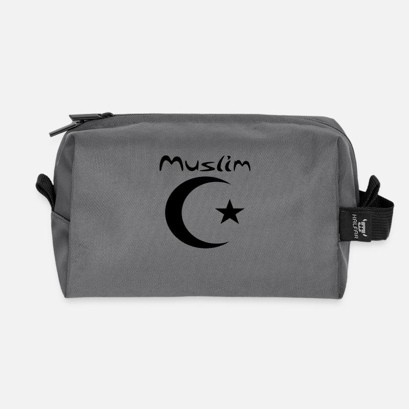 muslim - Recycled Toiletry Zip Bag - anthracite