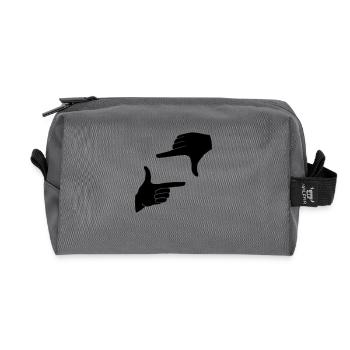 plein_cadre - Trousse de toilette en tissu recyclé - anthracite - Devant