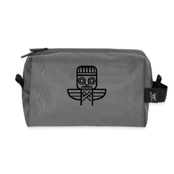 indianer_tiki_symbol - Trousse de toilette en tissu recyclé - anthracite - Devant