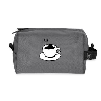 Diable du café - Trousse de toilette en tissu recyclé - anthracite - Devant