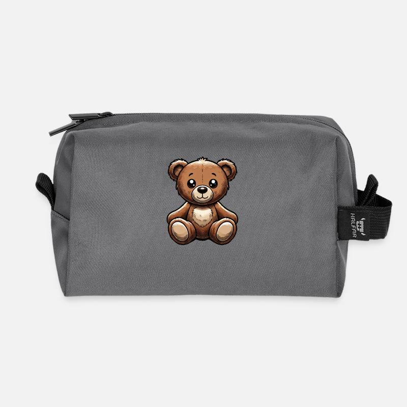 Teddybär - Recycelte Kulturtasche - Anthrazit