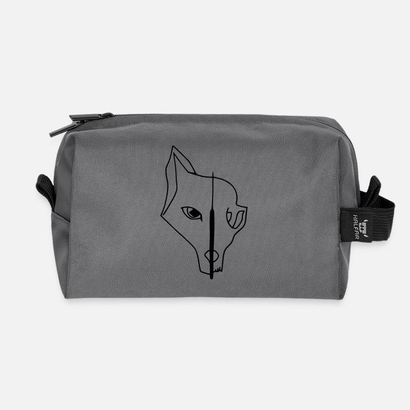 Fox Skull - Recycelte Kulturtasche - Anthrazit