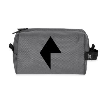 Raute 4 - Recycled Toiletry Zip Bag - anthracite - Front