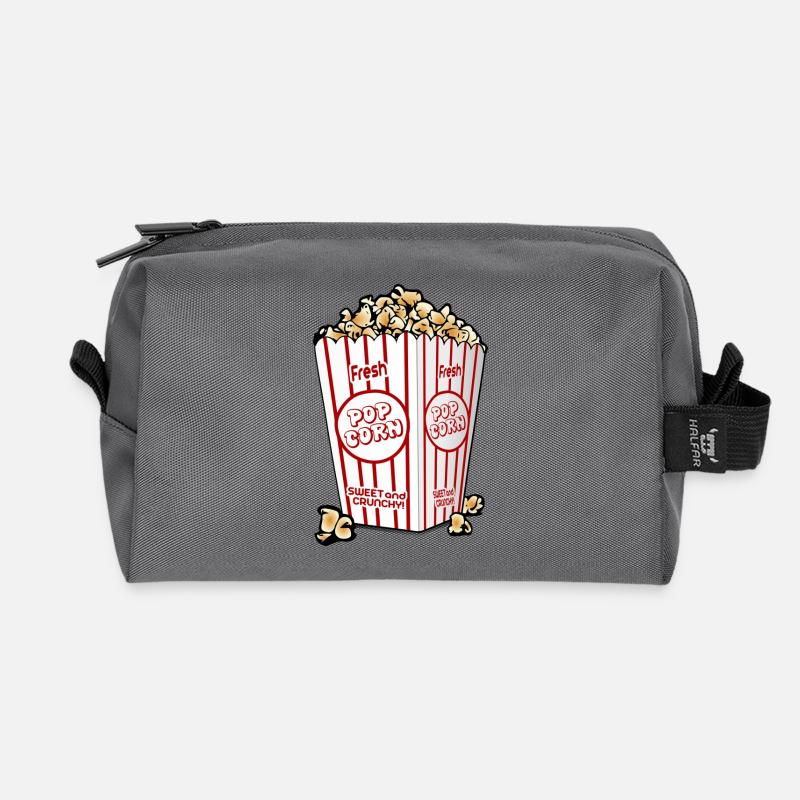Popcorn. Geschenkidee - Recycelte Kulturtasche - Anthrazit