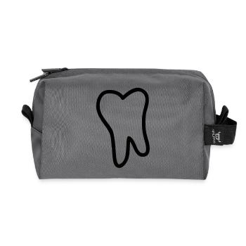 tooth - Recycled Toiletry Zip Bag - anthracite - Front