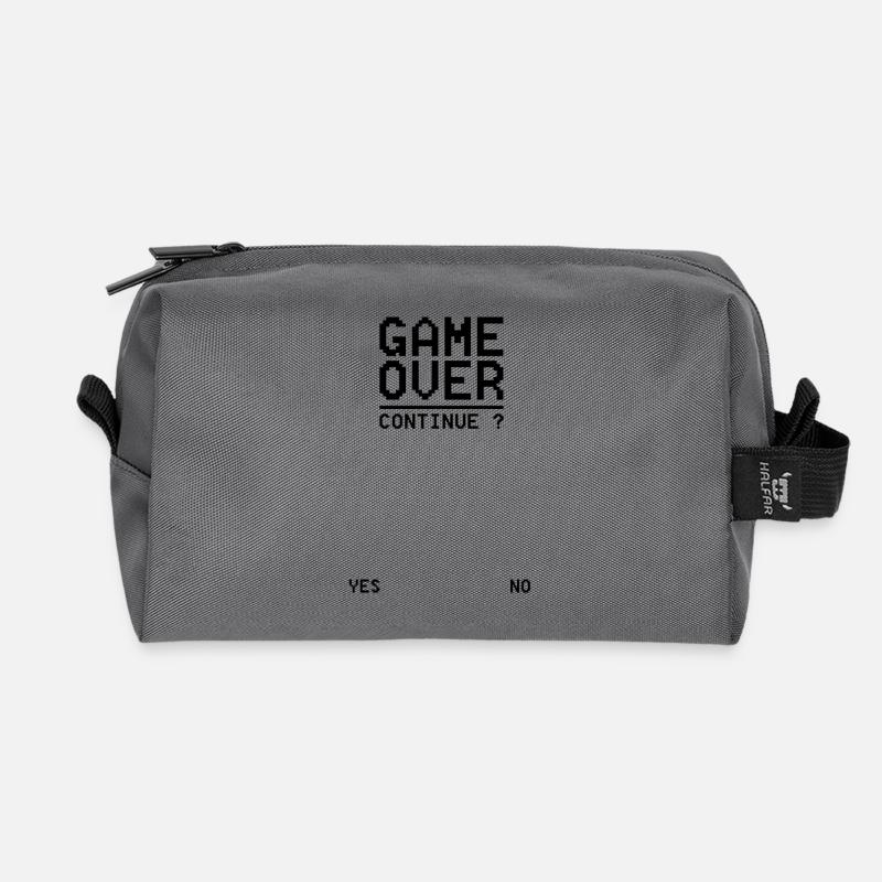 GAME OVER Continue S - Recycelte Kulturtasche - Anthrazit
