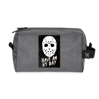 Masque de hockey ayez une affiche de jour de glace - Trousse de toilette en tissu recyclé - anthracite - Devant