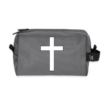 Kreuz - Recycelte Kulturtasche - Anthrazit - Vorne