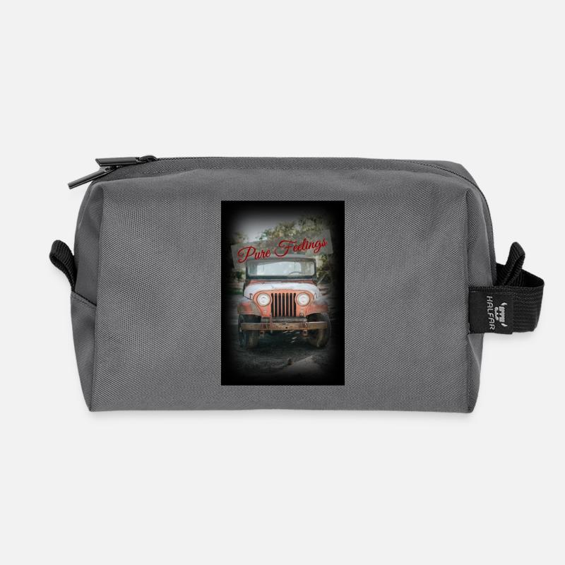 Handyhuelle Auto Geländewagen Offroad Geschenk - Recycelte Kulturtasche - Anthrazit