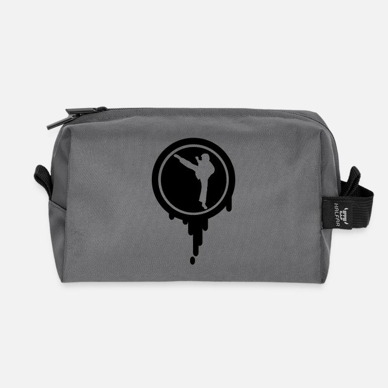 karate - Recycled Toiletry Zip Bag - anthracite