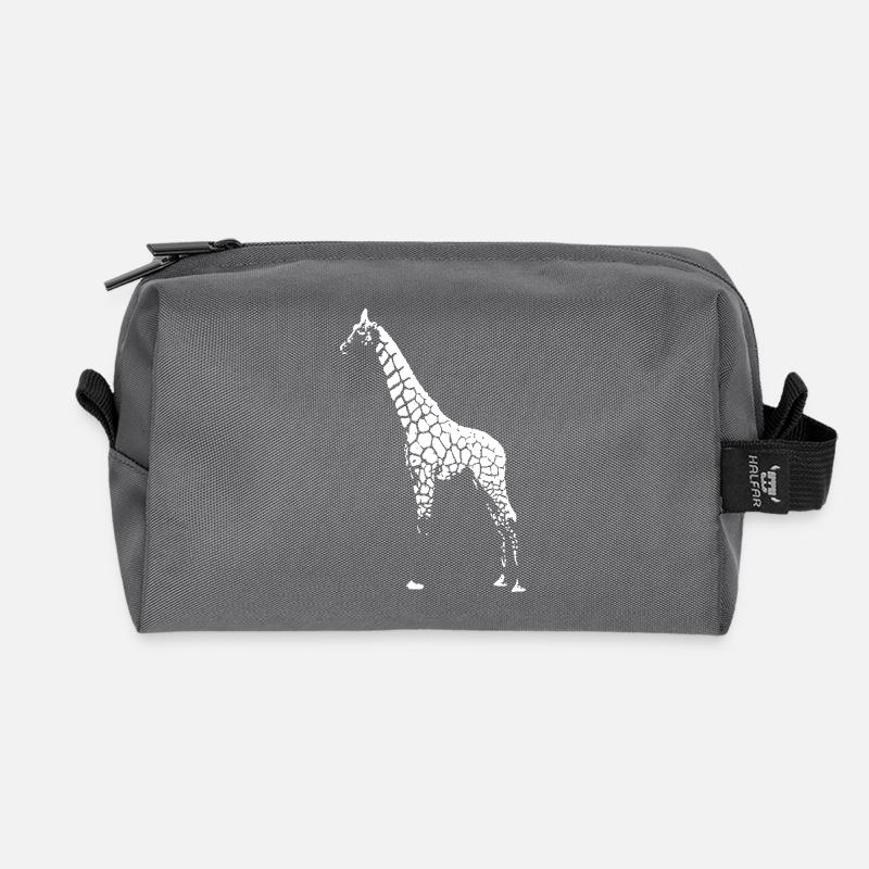 Giraffe - Recycelte Kulturtasche - Anthrazit