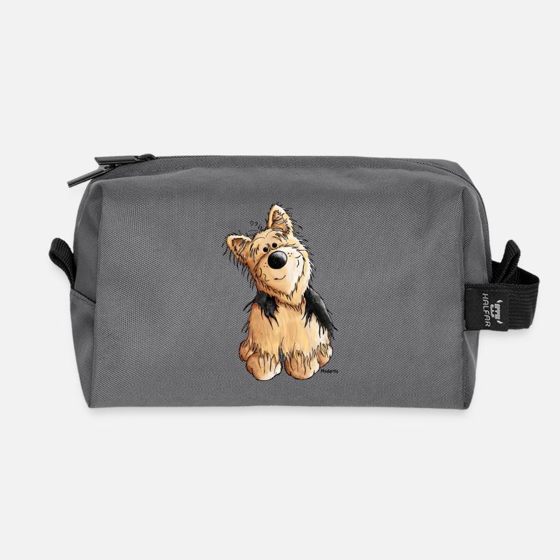 Yorkshire Terrier - Hund - Recycelte Kulturtasche - Anthrazit