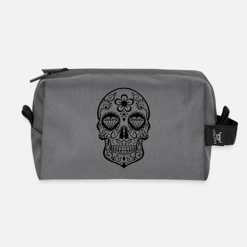 sugar skull pink - Recycelte Kulturtasche - Anthrazit
