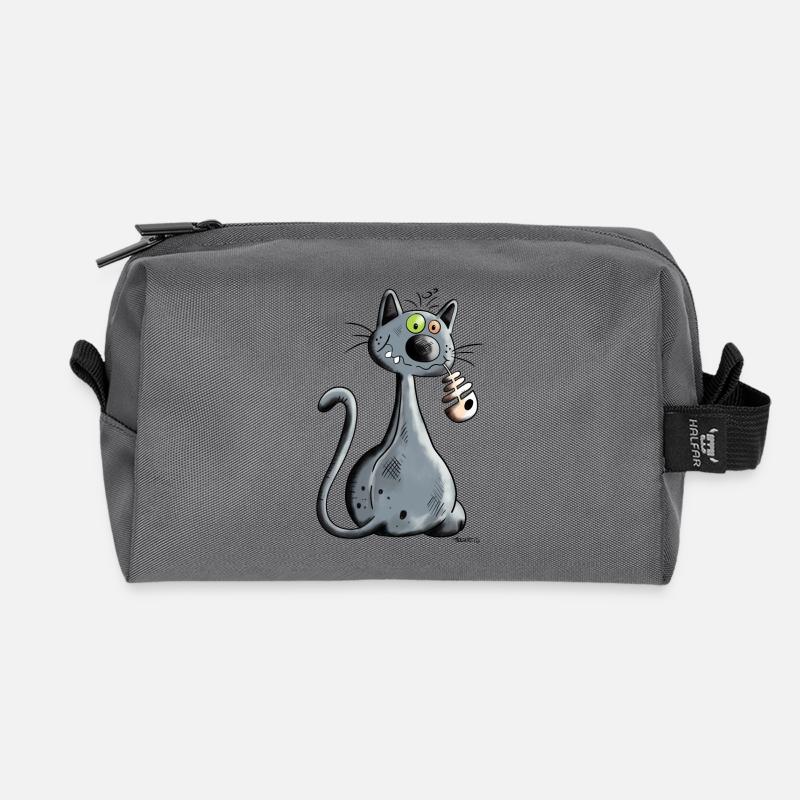Chat - Trousse de toilette en tissu recyclé - anthracite
