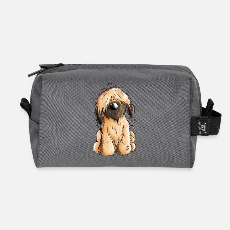 Kleiner Fauve Briard - Comic - Geschenk - Hund - Recycelte Kulturtasche - Anthrazit
