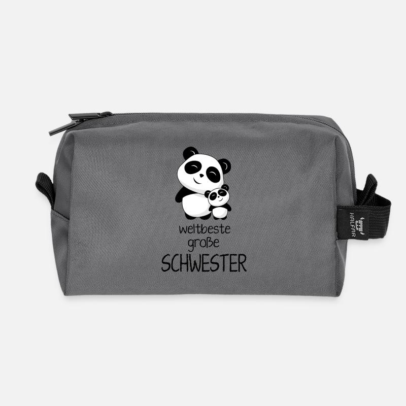 Weltbeste grosse Schwester - Recycelte Kulturtasche - Anthrazit