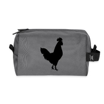 rooster silhouette design - Recycled Toiletry Zip Bag - anthracite - Front