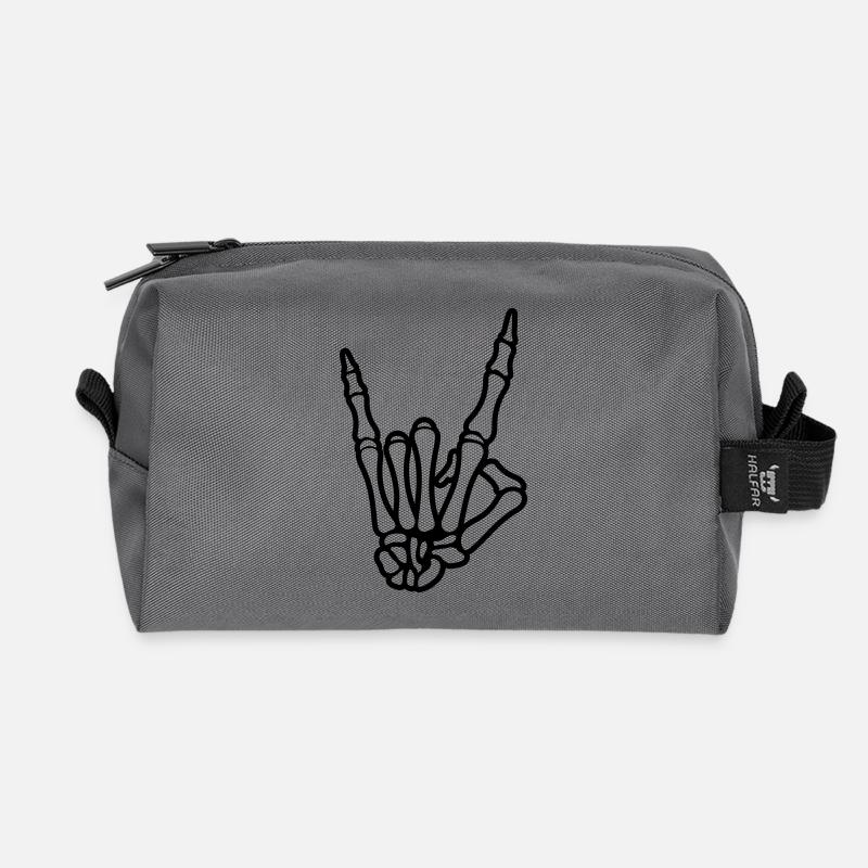 skull hand party symbol rock - Recycelte Kulturtasche - Anthrazit