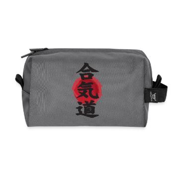 affiche d'aikido kanji japonais japonisches idéogramme - Trousse de toilette en tissu recyclé - anthracite - Devant