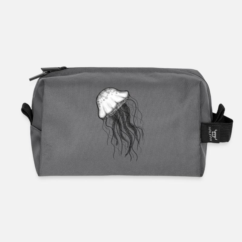 Qualle Jellyfish - Recycelte Kulturtasche - Anthrazit