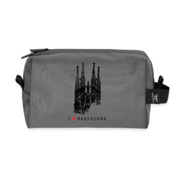 Barcelona Sagrada Familia Spain I Love Barcelona - Recycled Toiletry Zip Bag - anthracite - Front