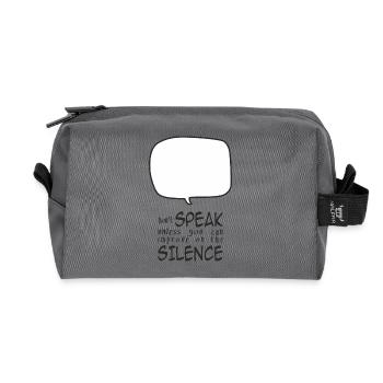 Don't Speak - Recycled Toiletry Zip Bag - anthracite - Front