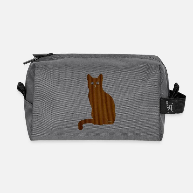 Katze Meow - Recycelte Kulturtasche - Anthrazit