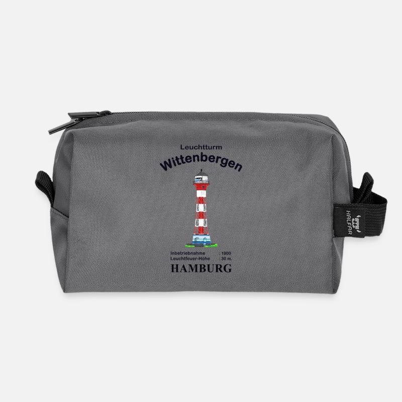 Hamburg Leuchtturm Wittenbergen - Recycelte Kulturtasche - Anthrazit