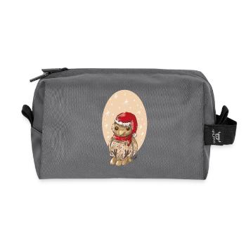 Weihnachtsvogel Spatz - Recycelte Kulturtasche - Anthrazit - Vorne