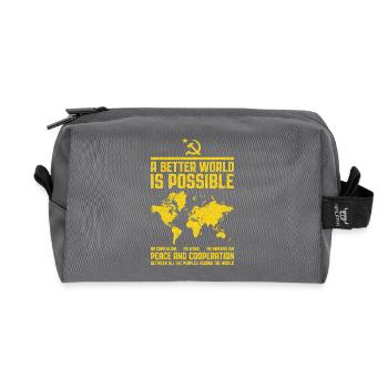 Internationalisme communiste - Trousse de toilette en tissu recyclé - anthracite - Devant