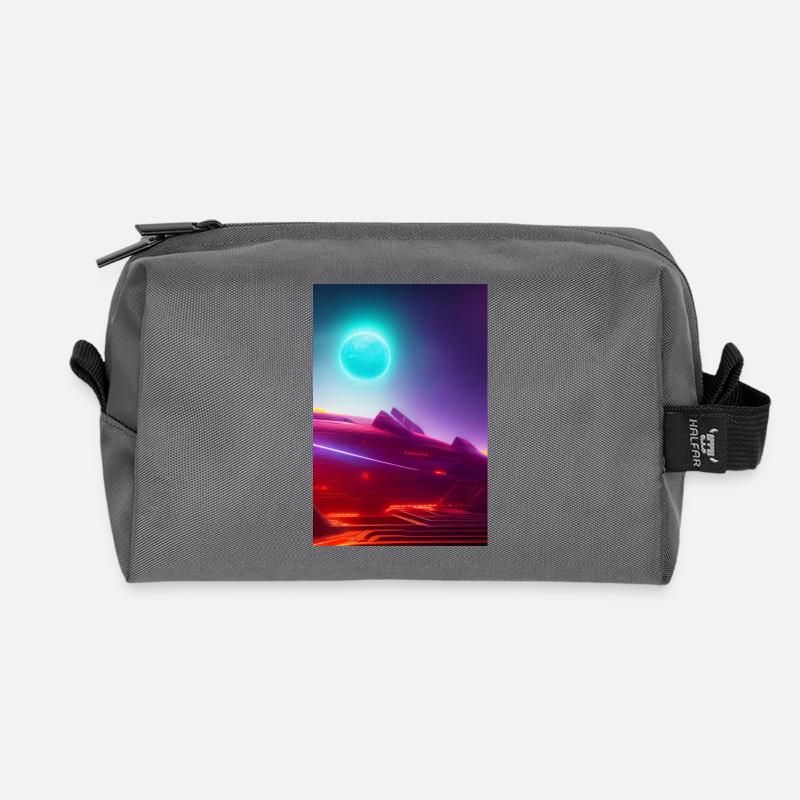 Weltall, Planeten - Recycelte Kulturtasche - Anthrazit