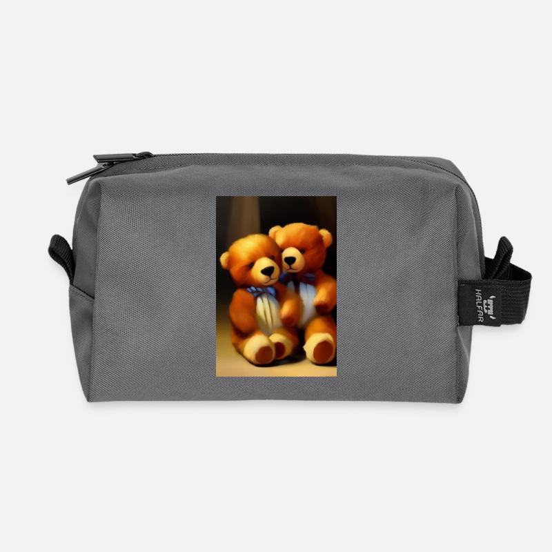 Teddybär - Recycelte Kulturtasche - Anthrazit