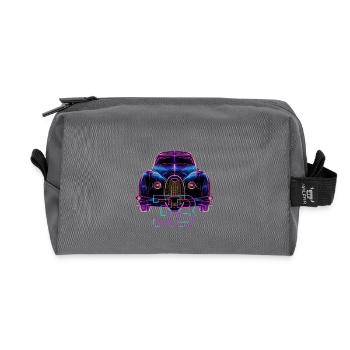 Voiture néon vintage futuriste - Trousse de toilette en tissu recyclé - anthracite - Devant