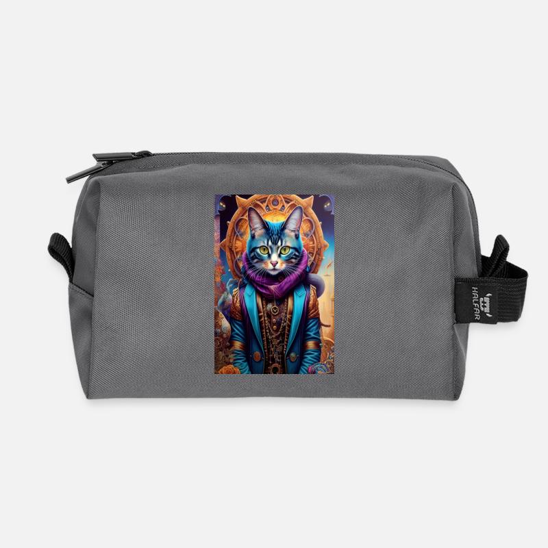 Meisterkatze - Recycelte Kulturtasche - Anthrazit