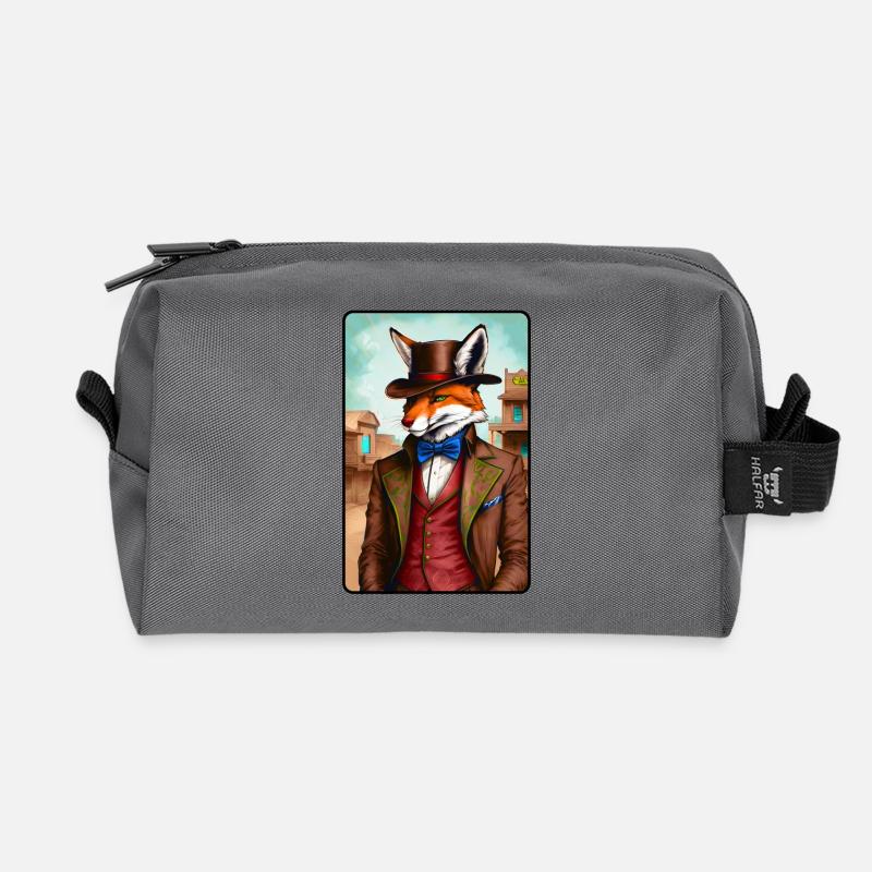 Western Fuchs Glückspieler - Recycelte Kulturtasche - Anthrazit