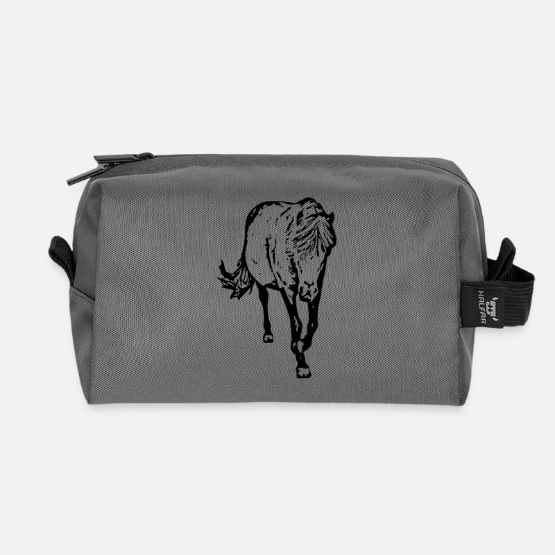 Pferde T-shirt Geschenk Reiter  - Recycelte Kulturtasche - Anthrazit