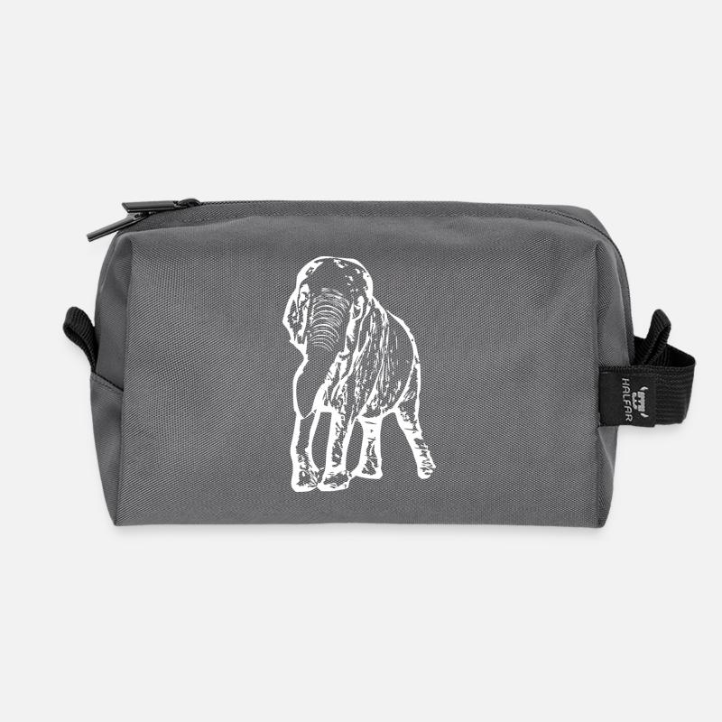 Elefant Baby schwarz - Recycelte Kulturtasche - Anthrazit