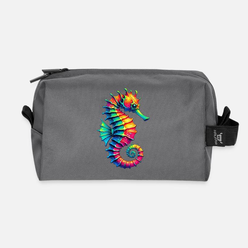 Seepferdchen - Recycelte Kulturtasche - Anthrazit