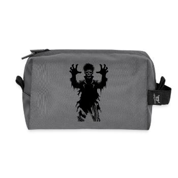 Grimmige Halloween Zombie Grusel Party - Recycelte Kulturtasche - Anthrazit - Vorne