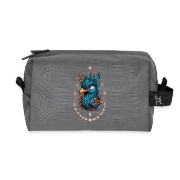 Charmant et majestueux oiseau bleu. - Trousse de toilette en tissu recyclé - anthracite - Devant