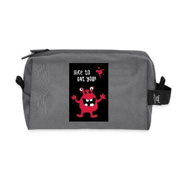 Poster Monster nice fressen Halloween lustig cool - Recycelte Kulturtasche - Anthrazit - Vorne
