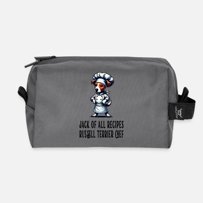 Jack Russell Terrier Koch - Recycelte Kulturtasche - Anthrazit